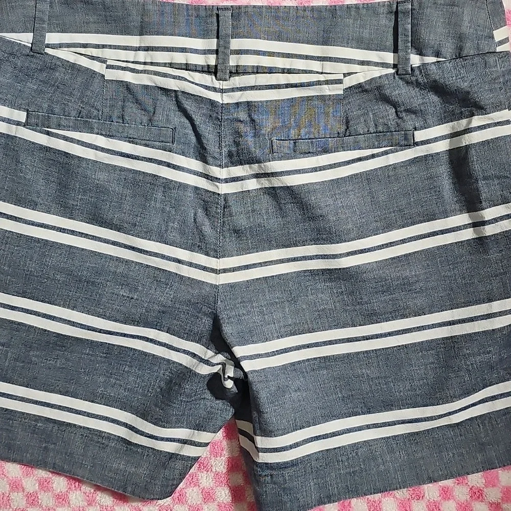 Loft Stylish Blue Striped Women's Shorts - Picture 3 of 4